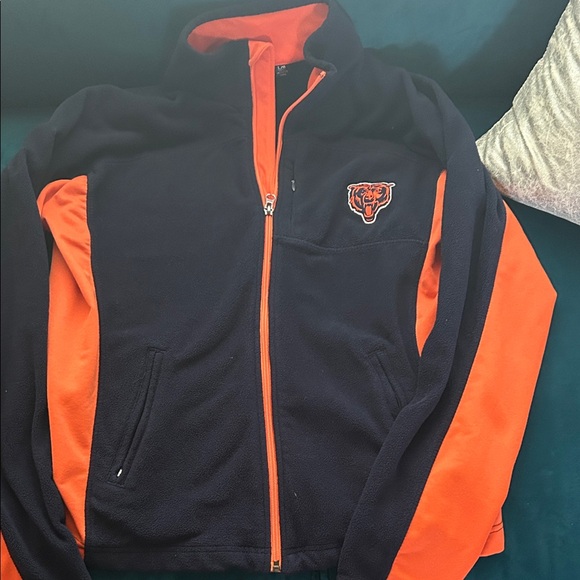 Chicago Bears Navy and Orange Fleece Jacket - Picture 1 of 6
